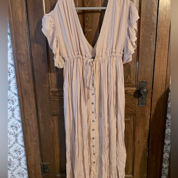 Pinkblush Maternity Deep V-neck Button Maxi - Picture 2 of 4